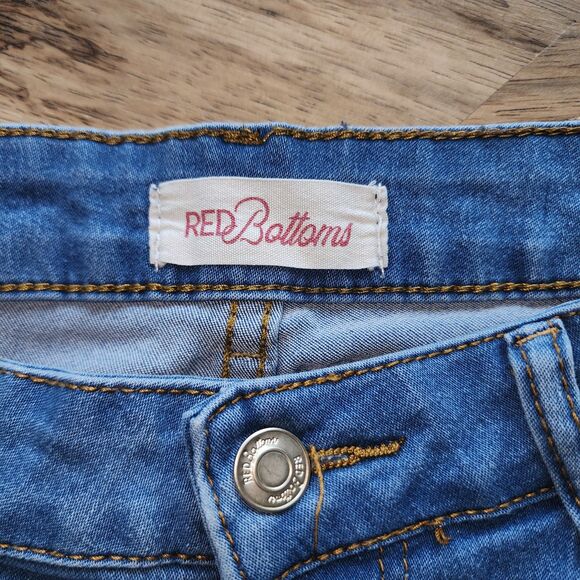 Red Bottoms Y2K Frayed Cuff Flare Leg Jeans - Picture 3 of 9